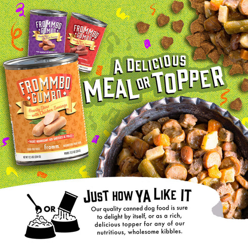 Fromm Frommbo Gumbo Wet Dog Food - Hearty Chicken Sausage Stew - 12.5oz Can